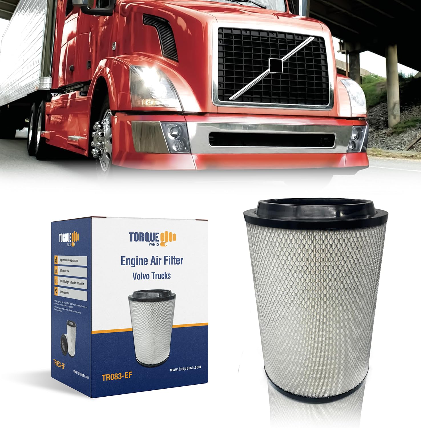 Amazon.com: TORQUE 21715813 Engine Air Filter for Select semi